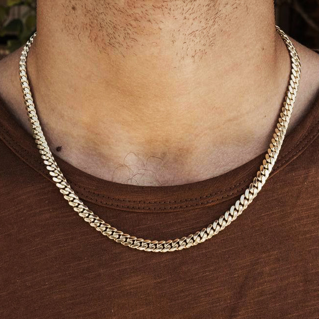 (4mm) Miami Cuban Link Necklace in Yellow Gold