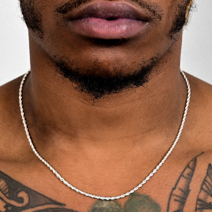 2mm Rope Chain In White Gold