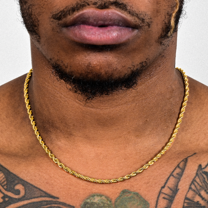 (4mm) Rope Chain in Yellow Gold