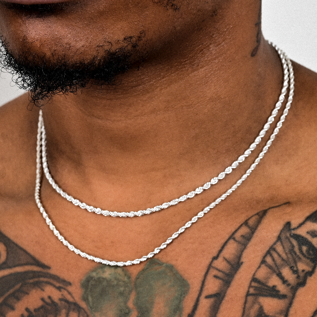 2mm Rope Chain In White Gold