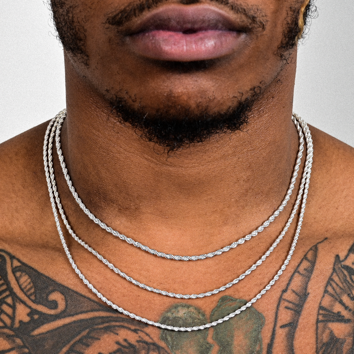 2mm Rope Chain In White Gold