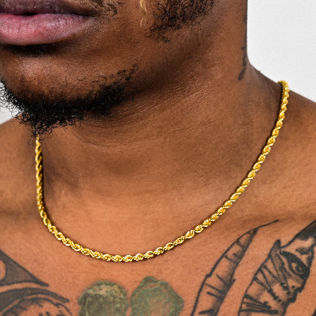 (4mm) Rope Chain in Yellow Gold