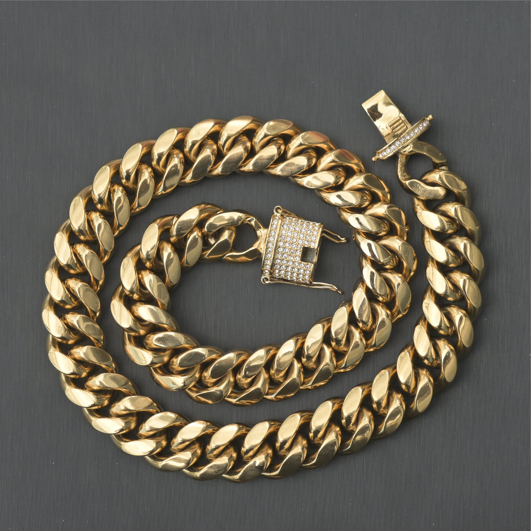 (19mm) Miami Cuban in Yellow Gold