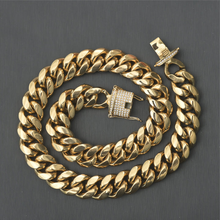 (19mm) Miami Cuban in Yellow Gold