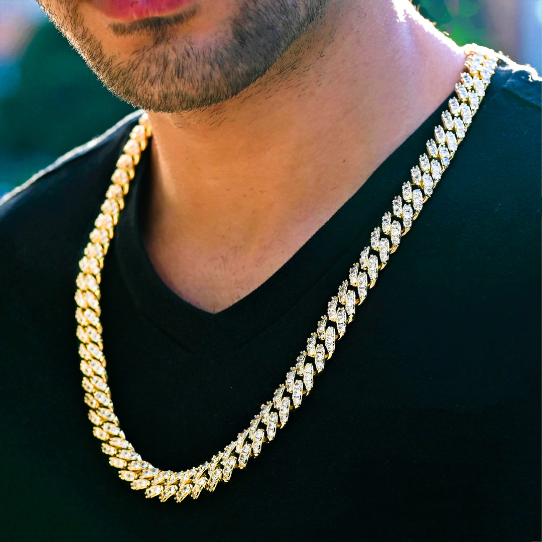 bussdown Diamond Cuban Chain (12mm) in Yellow Gold