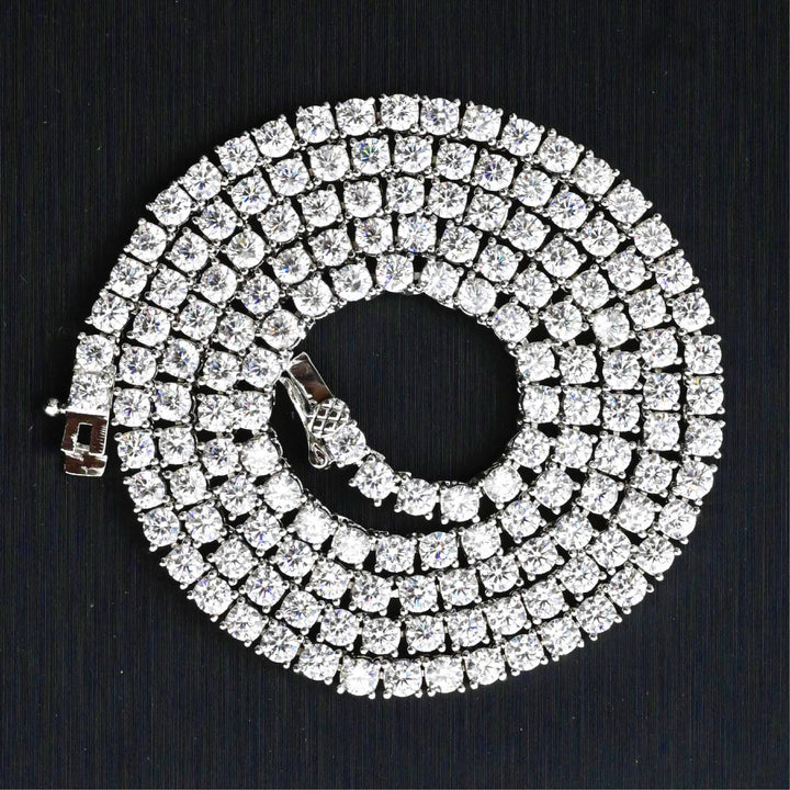 Micro Tennis White Gold Necklace