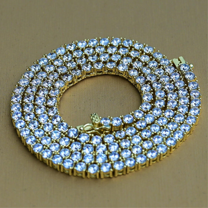 Micro Tennis Gold Necklace