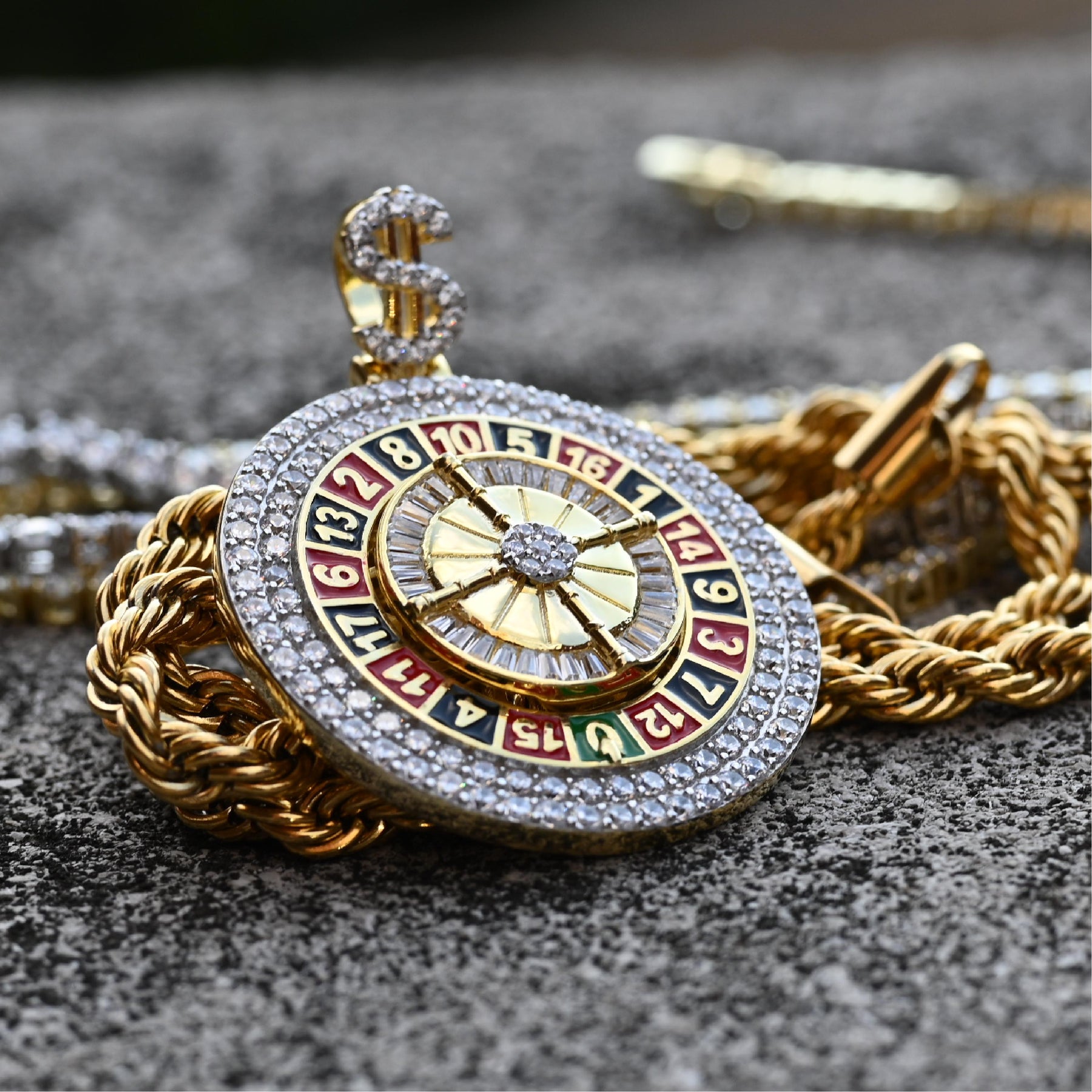 Louis Vuitton 18k Yellow Gold Roulette Game Wheel Charm Pendant For Sale at  1stDibs