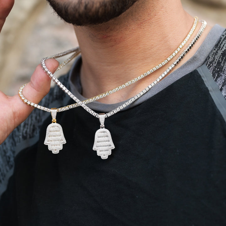 Baguette Hamsa Pendant