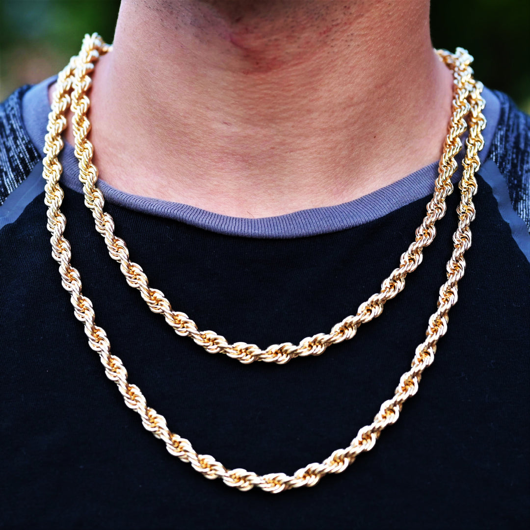(6mm) Rope Link Chain in Yellow Gold