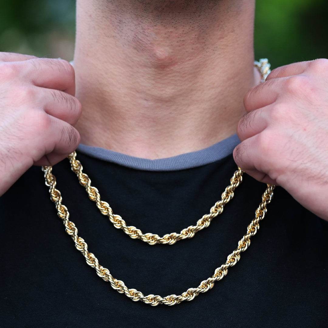 (6mm) Rope Link Chain in Yellow Gold