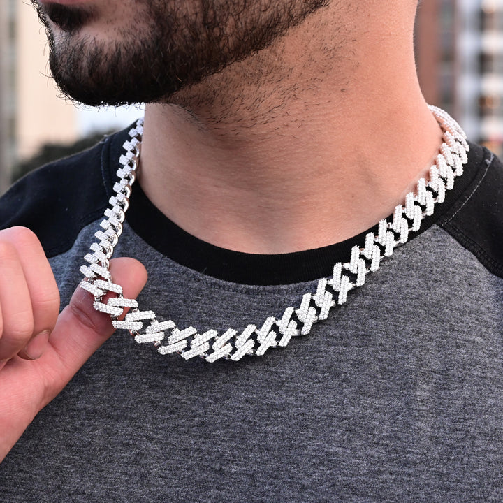 Diamond Prong Choker (10mm) in White Gold