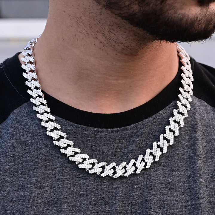 Diamond Prong Choker (10mm) in White Gold