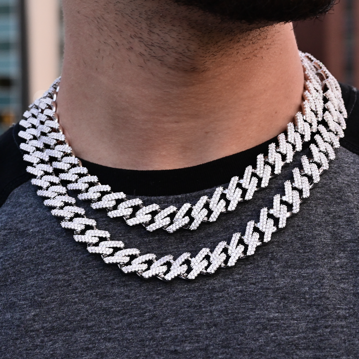 Diamond Prong Choker (10mm) in White Gold