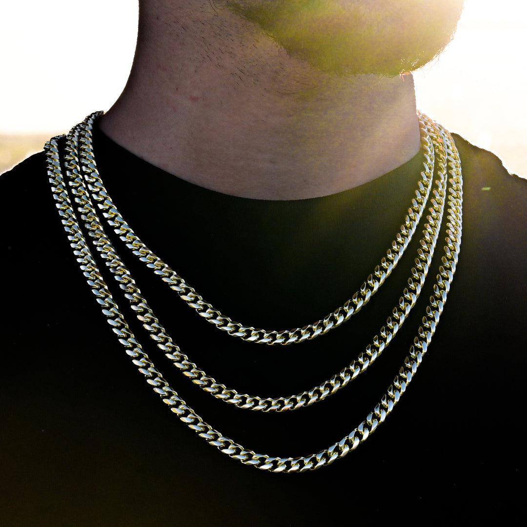 (4mm) Miami Cuban Link Necklace in Yellow Gold
