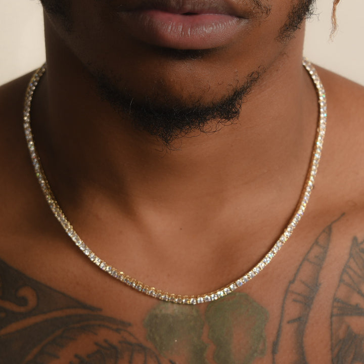 Micro Tennis Gold Necklace