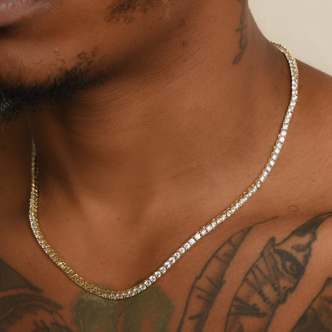 Micro Tennis Gold Necklace