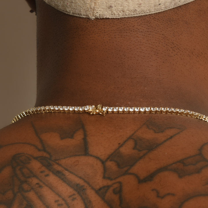 Micro Tennis Gold Necklace