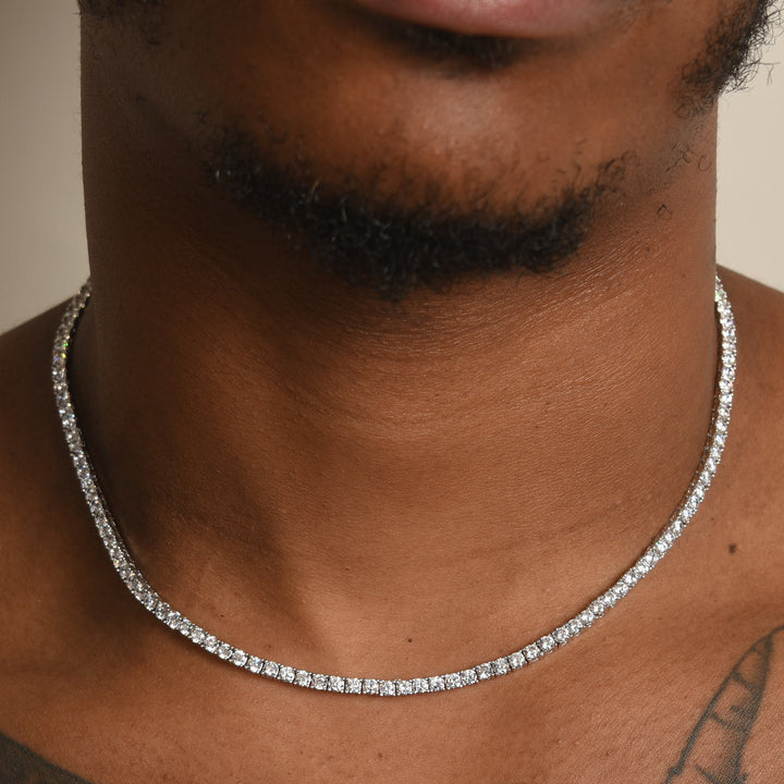 Micro Tennis White Gold Necklace