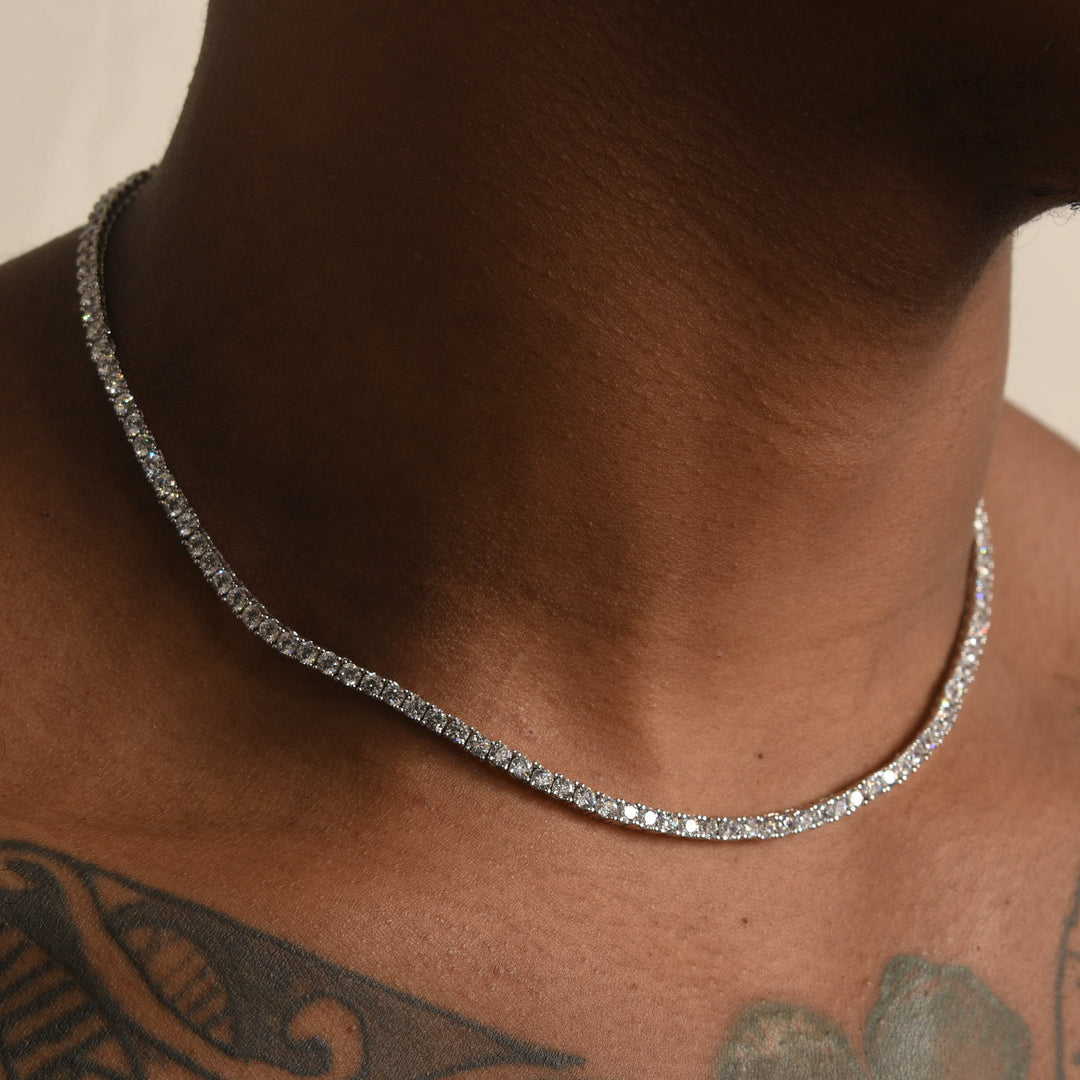 Micro Tennis White Gold Necklace