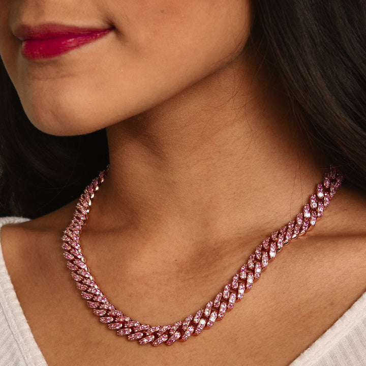 8mm Miami Cuban Link Choker in Rose