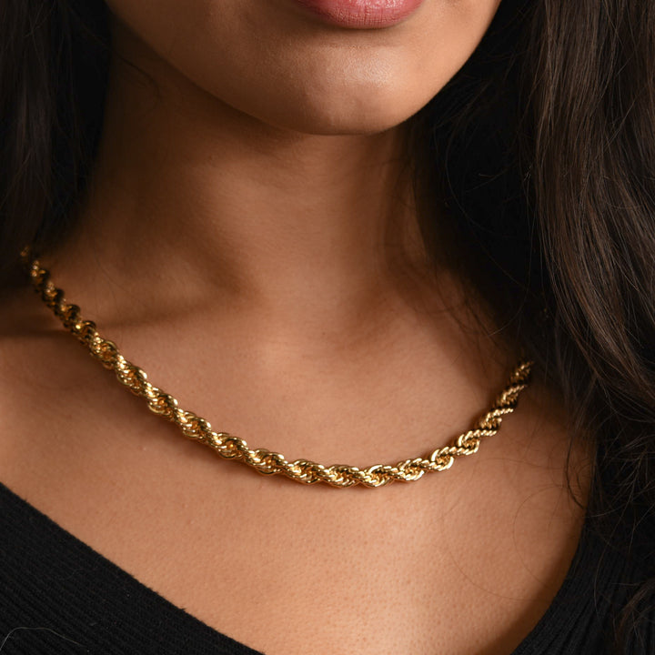 (6mm) Rope Link Chain in Yellow Gold